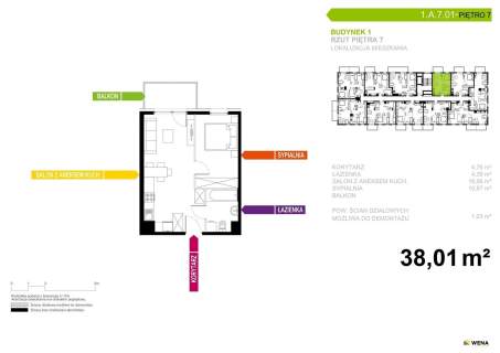 Mieszkanie na sprzedaż, 38,01 m2, Tychy