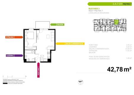 Mieszkanie na sprzedaż, 42,78 m2, Tychy