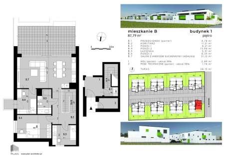 Mieszkanie na sprzedaż, 87,79 m2, Ornontowice