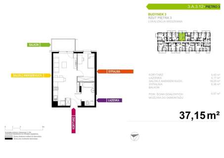 Mieszkanie na sprzedaż, 37,15 m2, Tychy