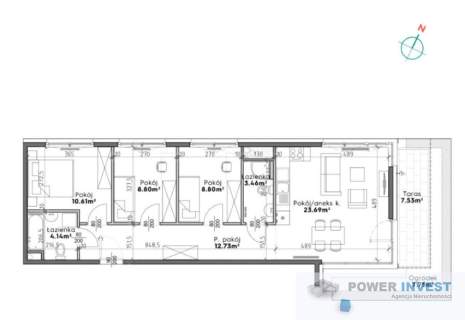 4 pokoje - parter - 72,23 m2 z ogródkiem