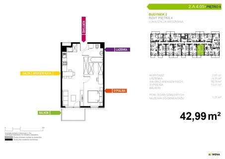 Mieszkanie na sprzedaż, 42,99 m2, Tychy