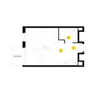 Jednopokojowy apartament 70 m od plaży