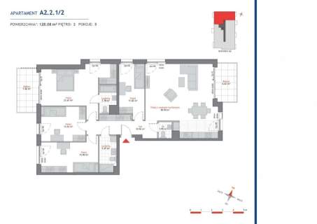 Mieszkanie na sprzedaż, 128,08 m2, Gdańsk