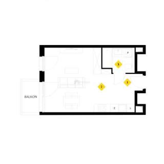 Jednopokojowy apartament 70 m od plaży