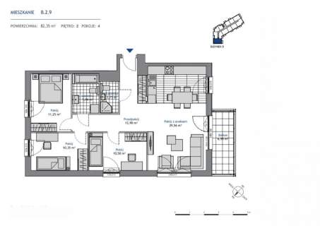 Mieszkanie na sprzedaż, 82,35 m2, Gdynia