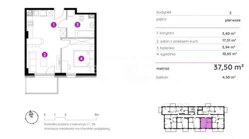 Nowe 2 pokoje z balkonem 37,50 m2 Winogrady