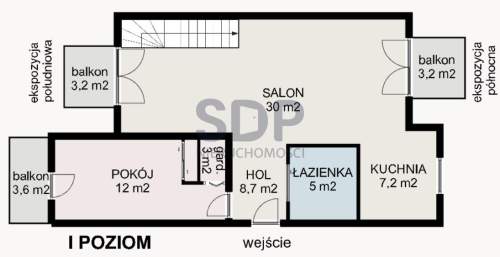 3 pokoje/ 3 balkony/ 2 poziomy/ Bielany Wrocławskie