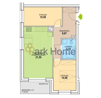 Mieszkanie na sprzedaż, 56,03 m2, Zielona Góra