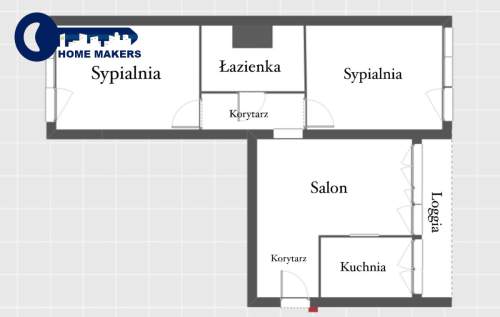 Mieszkanie 46,80m2/3 Pokoje/Mokotów/Loggia