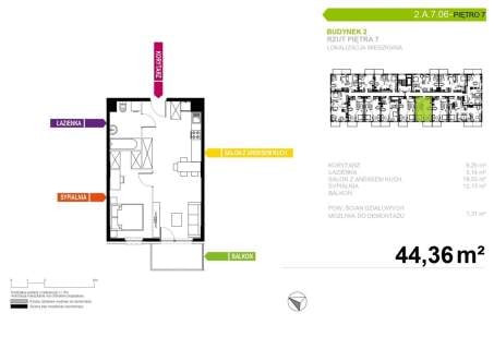 Mieszkanie na sprzedaż, 44,36 m2, Tychy