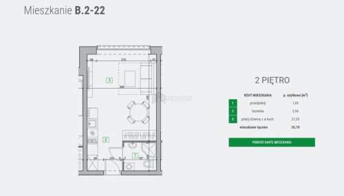 Mieszkanie jednopokojowe o pow. 25,70 m2