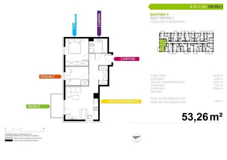 Mieszkanie na sprzedaż, 53,26 m2, Tychy