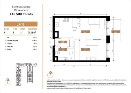 Mieszkanie na sprzedaż, 39,08 m2, Katowice