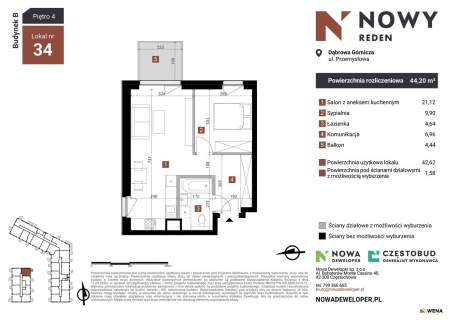 Mieszkanie na sprzedaż, 44,2 m2, Dąbrowa Górnicza