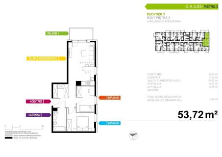 Mieszkanie na sprzedaż, 53,72 m2, Tychy