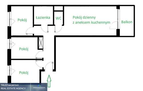 Centrum, 68 m2, 4 pokoje, balkon, parking, nowe
