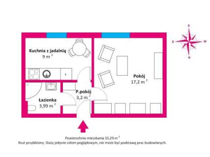 Mieszkanie na sprzedaż, 33,29 m2, Kołobrzeg