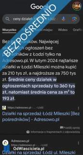 TANIO Działka budowlana, Łódź/Mileszki