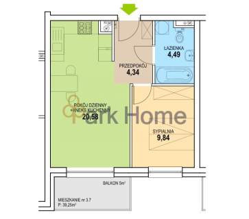 Mieszkanie na sprzedaż, 39,25 m2, Zielona Góra