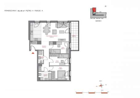 Mieszkanie na sprzedaż, 86,48 m2, Gdańsk