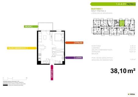 Mieszkanie na sprzedaż, 38,1 m2, Tychy