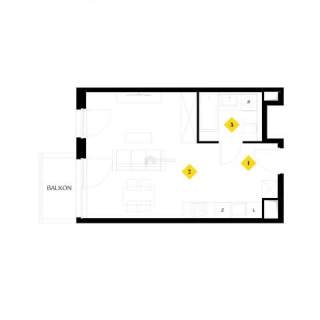 Jednopokojowy apartament 70 m od plaży