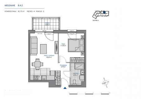 Mieszkanie na sprzedaż, 42,15 m2, Gdynia