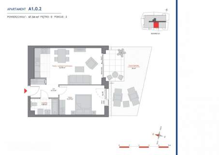 Mieszkanie na sprzedaż, 47,54 m2, Gdańsk