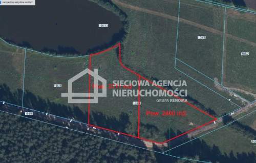 działka między lasem a jeziorem Jałowu