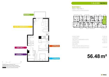 Mieszkanie na sprzedaż, 56,48 m2, Tychy