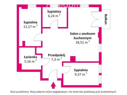 Mieszkanie deweloperskie Gliwice - 57,75m2