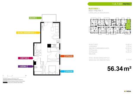 Mieszkanie na sprzedaż, 56,34 m2, Tychy