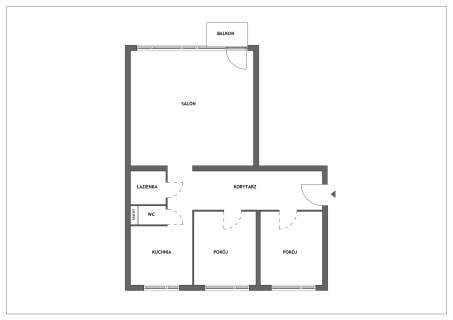 Sprzedam 3-pokojowe mieszkanie - 60,4 m2, os. Dworcowa Płock