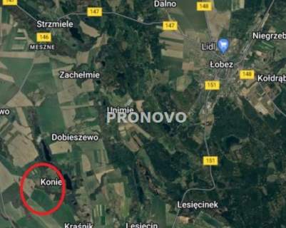 Działka budowlana przy jeziorach koło Łobza