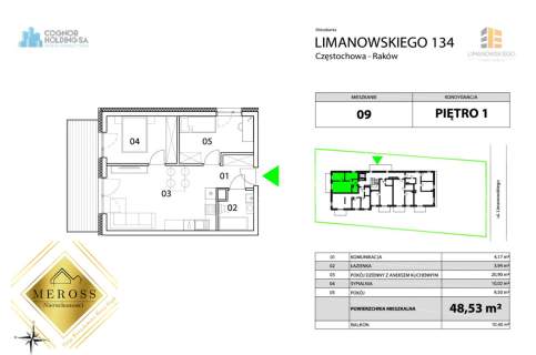 Raków / 3 pokoje / 1 piętro / balkon 10,40 m2