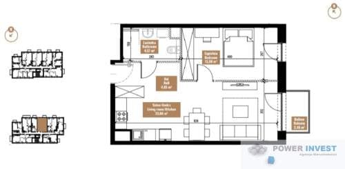 45,56 m2 - 2 pokoje - wysoki standard inwestycji