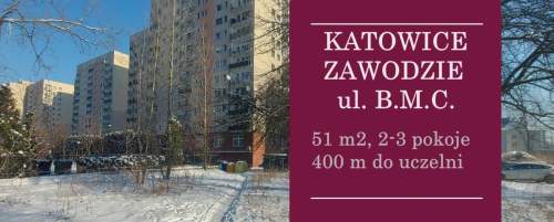 Katowice Zawodzie 2-3 pok, 51mkw pod wynajem