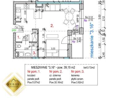 Podjasnogórska /III p. / 1 pokój / balkon 3,72 m2