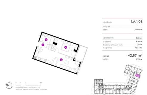 Mieszkanie - 2 pokojowe I 43 m2 I Siedlce