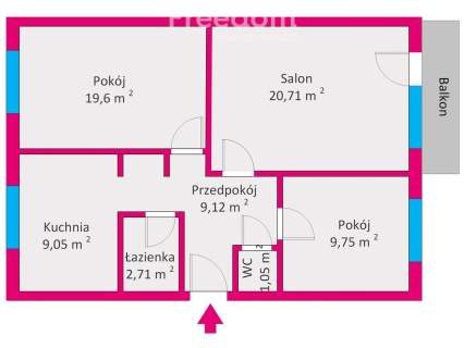 Mieszkanie 3-pokojowe w Sanoku 71,99m2