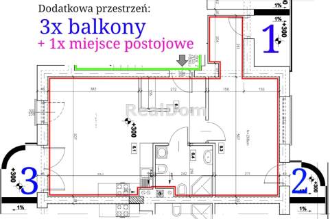Mieszkanie Kraków Wola Justowska 3 balkony