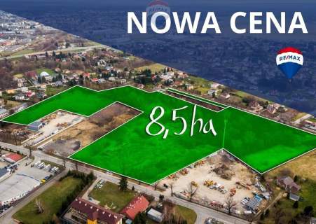 NOWA CENA - 8,5ha działki usługowej w Krośnie