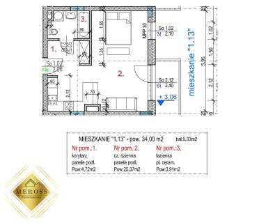 Podjasnogórska / 34 m2 / 1 pokój / balkon 5,33 m2