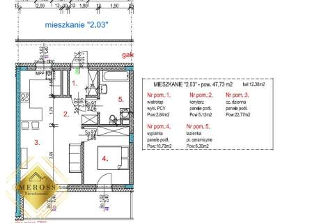 Podjasnogórska / 2 pokoje / taras o pow. 12,38 m2