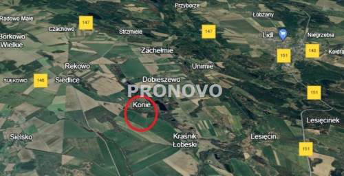 Działka budowlana przy jeziorach koło Łobza