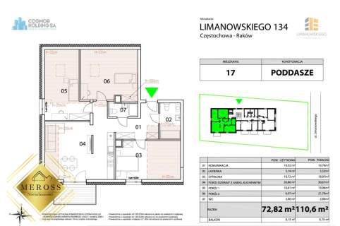 Raków / 4 pokoje / 3 piętro / balkon 6,15 m2