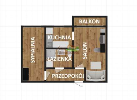 2 pokojowe, mieszkanie z balkonem 2 piętro