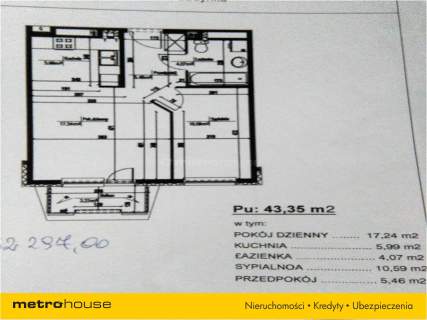 Mieszkanie na sprzedaż, 43,35 m2, Warszawa