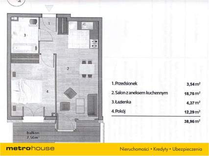 Mieszkanie na sprzedaż, 38,96 m2, Wrocław